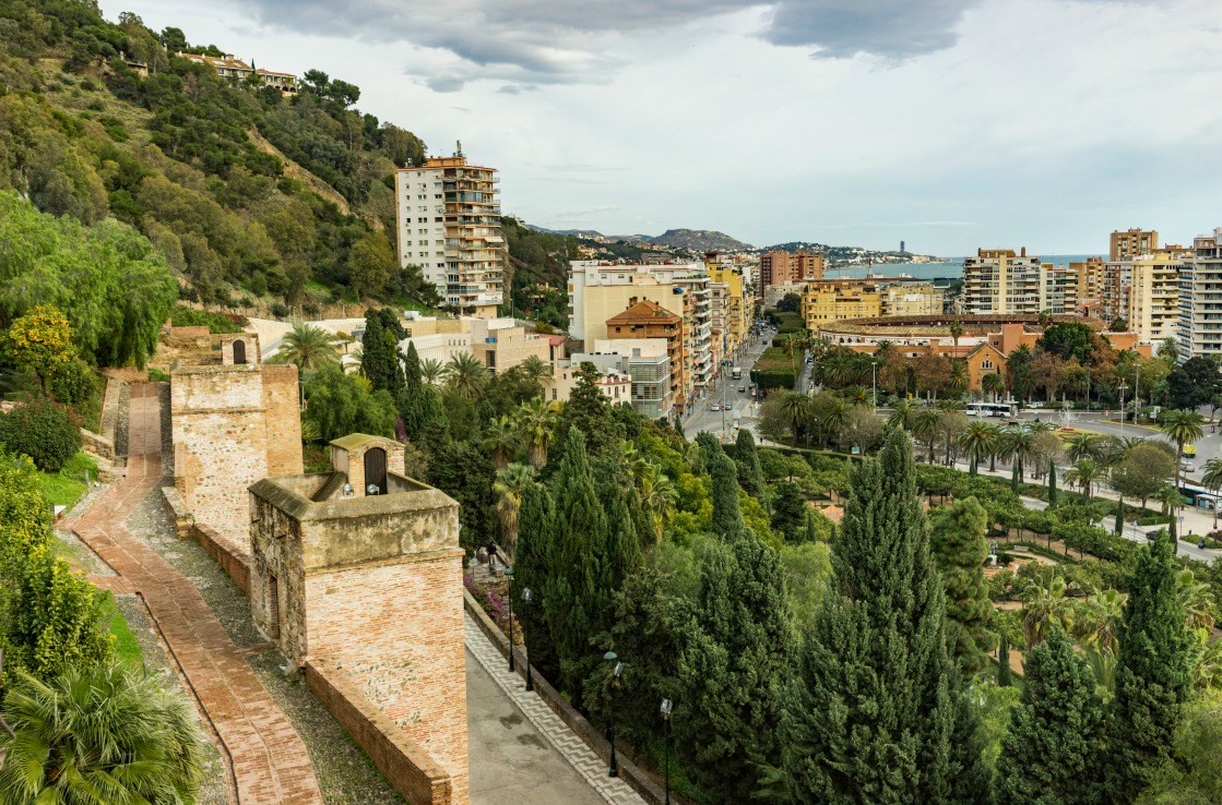 Panoramablick über Málaga vom Schloss